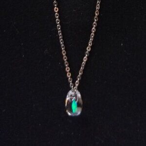 SENTE  Japan Petite Gilson OPAL in Glass Stainless Necklace Catbird